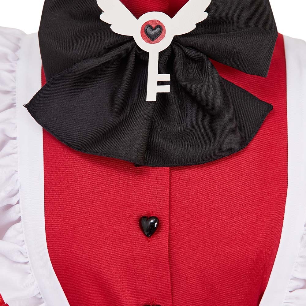 Hazbin Hotel Vaggie Maid and Butler Cafe Red Maiden Dress Party Cosplay Costume Halloween Carnival