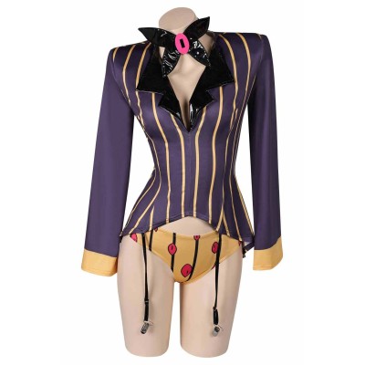 Hazbin Hotel Sir Pentious Purple Sexy Lingerie for Women Suit Cosplay Costume Halloween Carnival Outfit