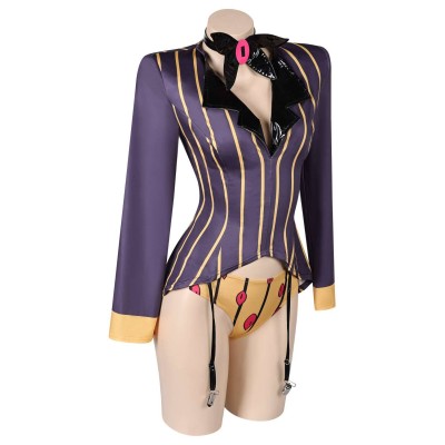 Hazbin Hotel Sir Pentious Purple Sexy Lingerie for Women Suit Cosplay Costume Halloween Carnival Outfit