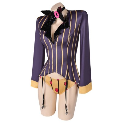 Hazbin Hotel Sir Pentious Purple Sexy Lingerie for Women Suit Cosplay Costume Halloween Carnival Outfit