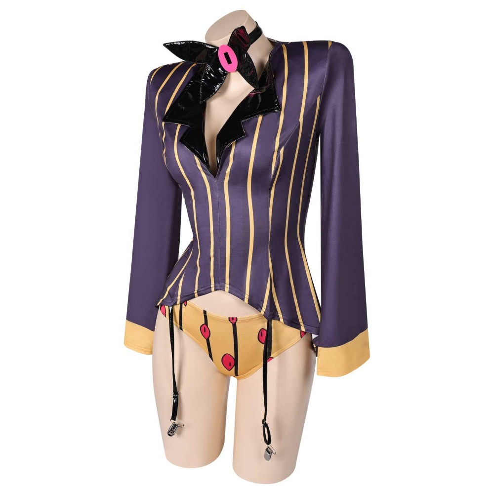 Hazbin Hotel Sir Pentious Purple Sexy Lingerie for Women Suit Cosplay Costume Halloween Carnival Outfit