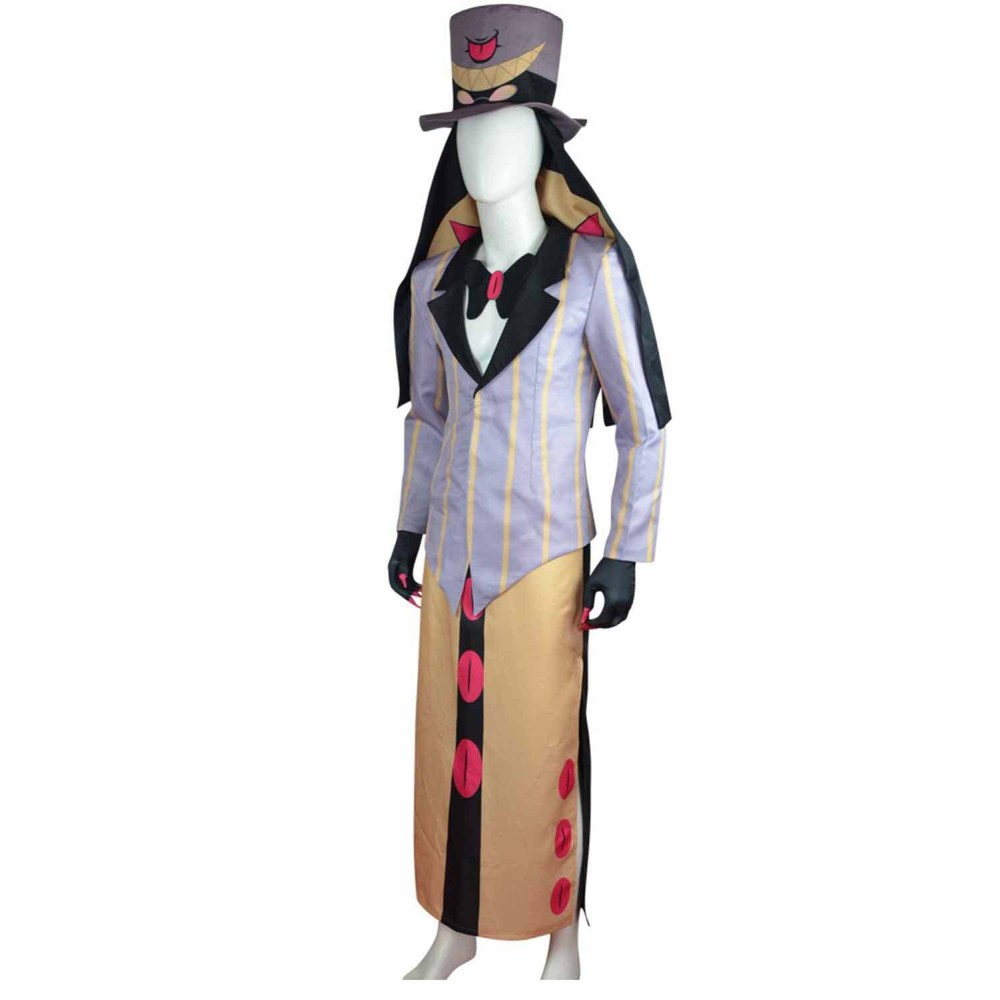Hazbin Hotel Sir Pentious Brown Uniform With Hat Suit Cosplay Costume Halloween Carnival Outfit
