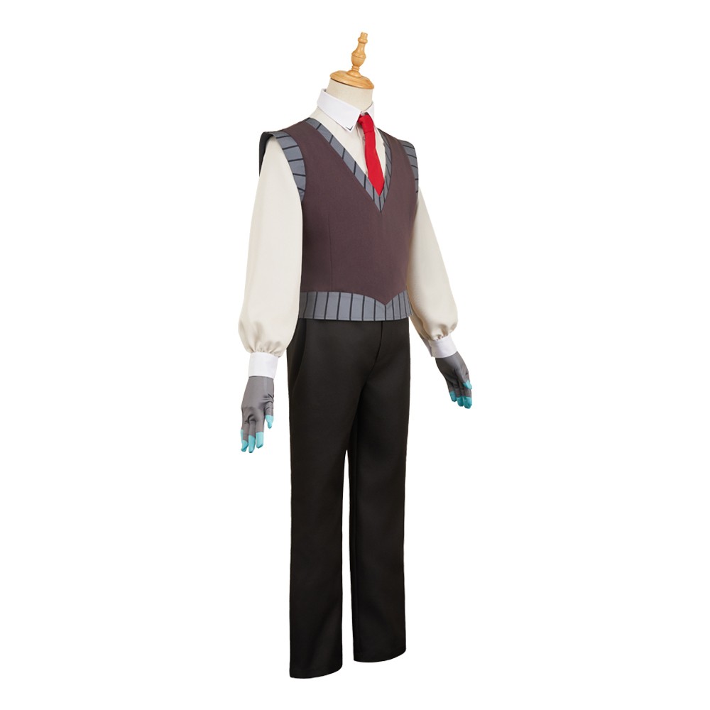 Hazbin Hotel Season 2 VOX Grey Uniform Cosplay Costume Halloween Carnival Outfit