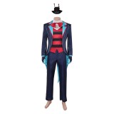 Hazbin Hotel Season 2 Vox Blue Striped Tailcoat Cosplay Costume Halloween Carnival Outfit