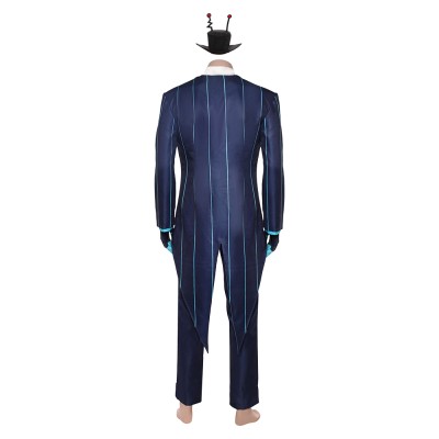 Hazbin Hotel Season 2 Vox Blue Striped Tailcoat Cosplay Costume Halloween Carnival Outfit
