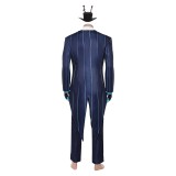 Hazbin Hotel Season 2 Vox Blue Striped Tailcoat Cosplay Costume Halloween Carnival Outfit