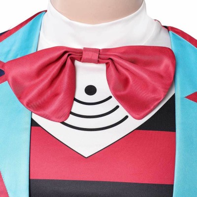 Hazbin Hotel Season 2 Vox Blue Striped Tailcoat Cosplay Costume Halloween Carnival Outfit
