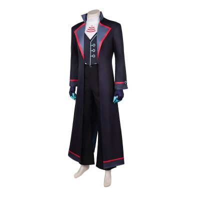 Hazbin Hotel Season 2 Vox Black Long Trench Coat Cosplay Costume Halloween Carnival Outfit