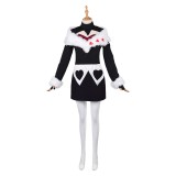 Hazbin Hotel Season 2 Velvette Black Fur Collar Dress Party Cosplay Costume Halloween Carnival