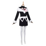 Hazbin Hotel Season 2 Velvette Black Fur Collar Dress Party Cosplay Costume Halloween Carnival