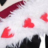 Hazbin Hotel Season 2 Velvette Black Fur Collar Dress Party Cosplay Costume Halloween Carnival