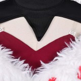 Hazbin Hotel Season 2 Velvette Black Fur Collar Dress Party Cosplay Costume Halloween Carnival