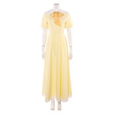 Hazbin Hotel Season 2 Husk Light Yellow Dress Cosplay Costume Halloween Carnival