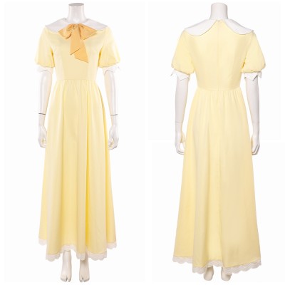 Hazbin Hotel Season 2 Husk Light Yellow Dress Cosplay Costume Halloween Carnival