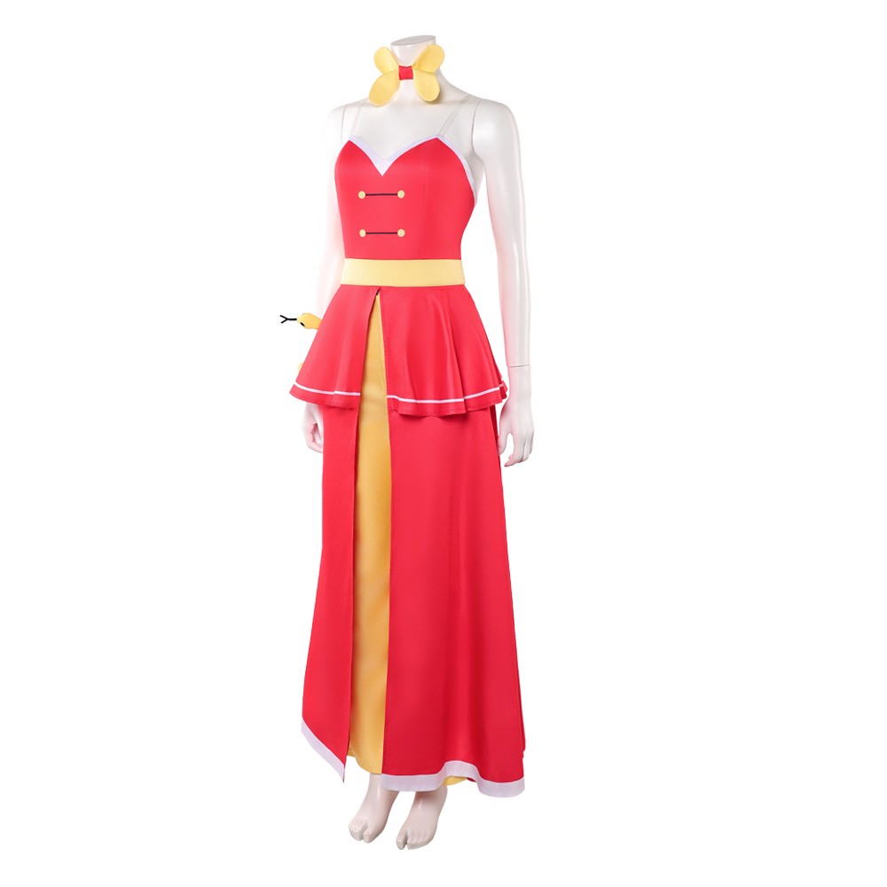 Hazbin Hotel Season 2 Charlie Morningstar Red Slit Dress Cosplay Costume Halloween Carnival Outfit