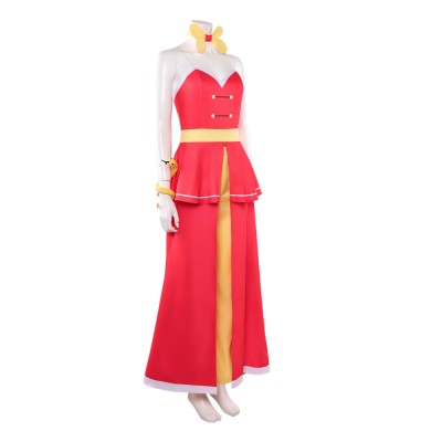 Hazbin Hotel Season 2 Charlie Morningstar Red Slit Dress Cosplay Costume Halloween Carnival Outfit