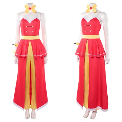 Hazbin Hotel Season 2 Charlie Morningstar Red Slit Dress Cosplay Costume Halloween Carnival Outfit