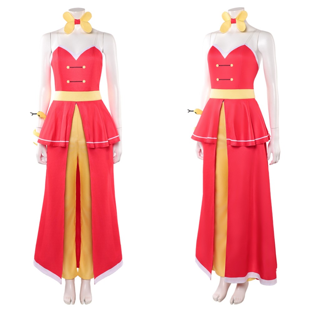 Hazbin Hotel Season 2 Charlie Morningstar Red Slit Dress Cosplay Costume Halloween Carnival Outfit