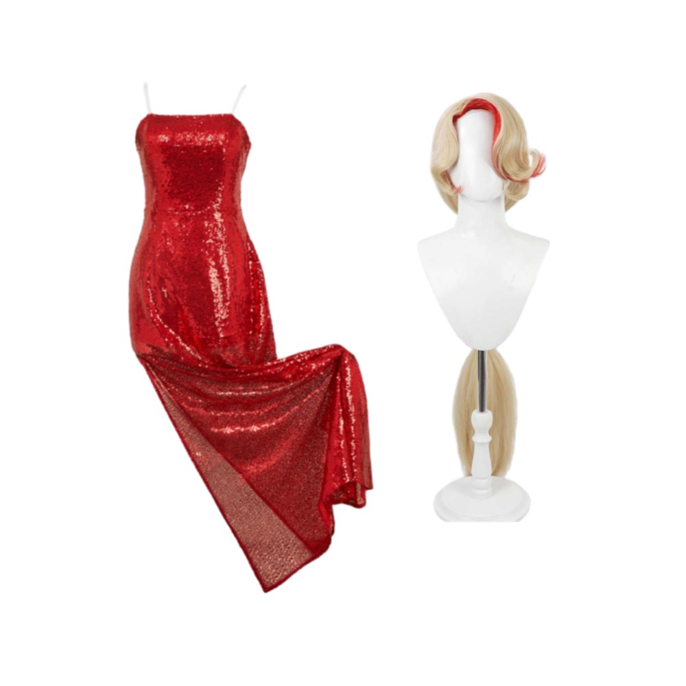 Hazbin Hotel Season 2 Charlie Morningstar Red Sequined Dress Cosplay Costume Halloween Carnival