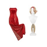 Hazbin Hotel Season 2 Charlie Morningstar Red Sequined Dress Cosplay Costume Halloween Carnival