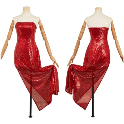 Hazbin Hotel Season 2 Charlie Morningstar Red Sequined Dress Cosplay Costume Halloween Carnival