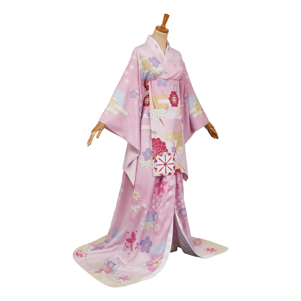 Hazbin Hotel Season 2 Angel Dust Pink Yukata Cosplay Costume Halloween Carnival Outfit