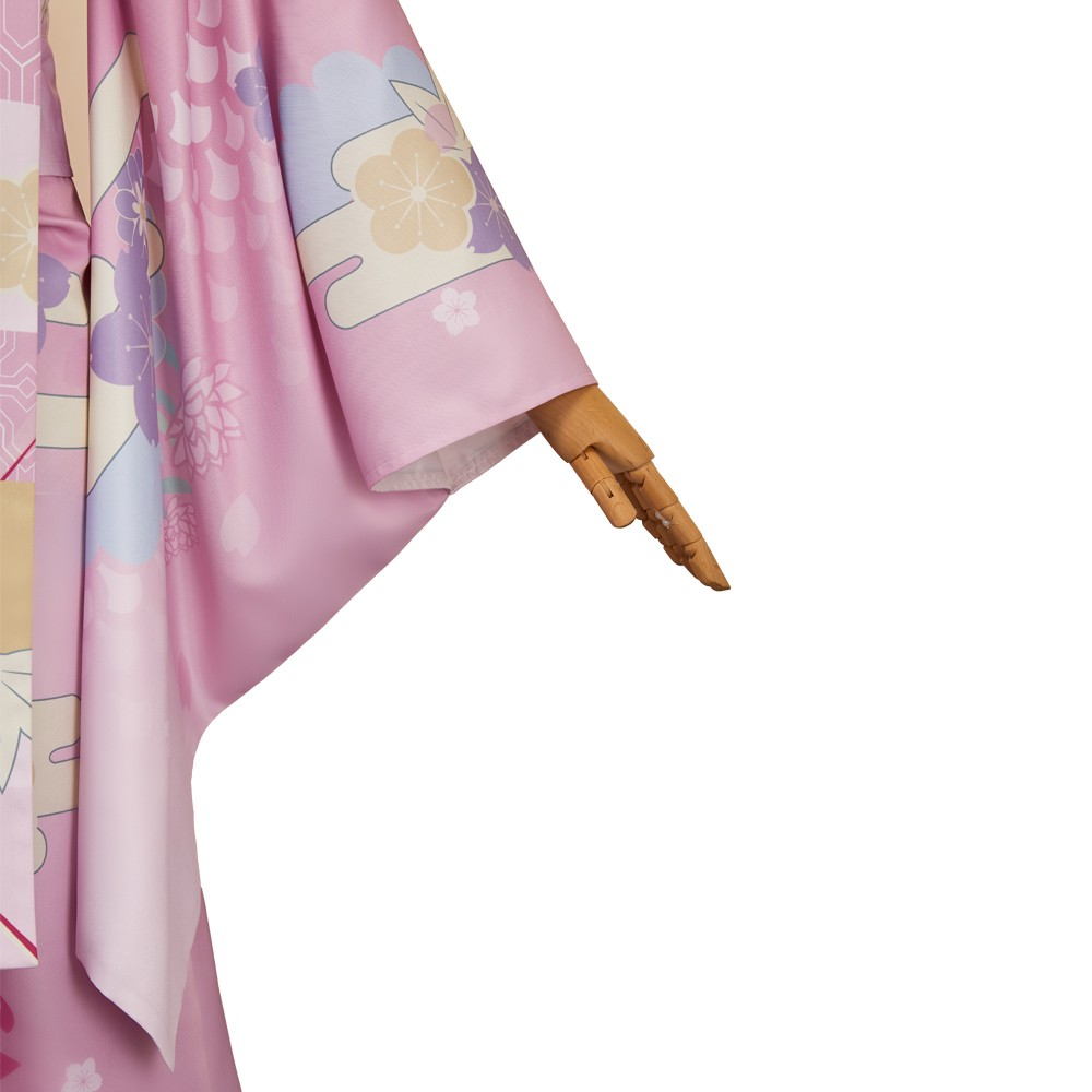 Hazbin Hotel Season 2 Angel Dust Pink Yukata Cosplay Costume Halloween Carnival Outfit