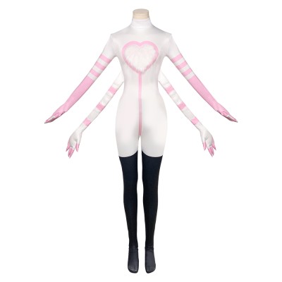 Hazbin Hotel Season 2 Angel Dust Pink White Milk Silk Cosplay Costume Halloween Carnival Outfit