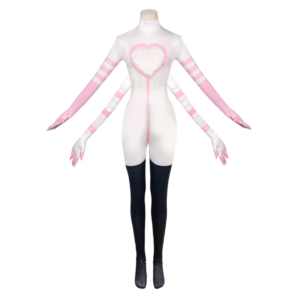 Hazbin Hotel Season 2 Angel Dust Pink White Milk Silk Cosplay Costume Halloween Carnival Outfit