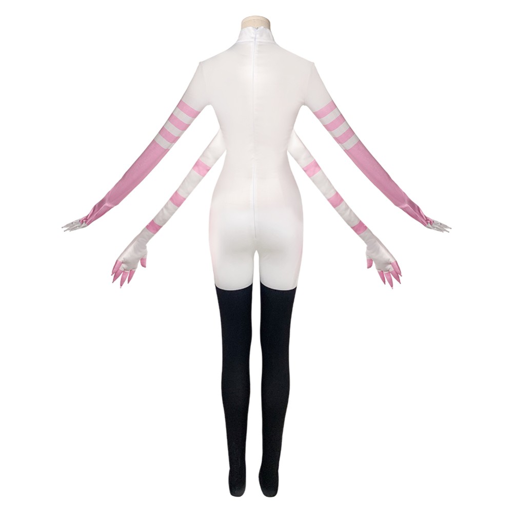 Hazbin Hotel Season 2 Angel Dust Pink White Milk Silk Cosplay Costume Halloween Carnival Outfit