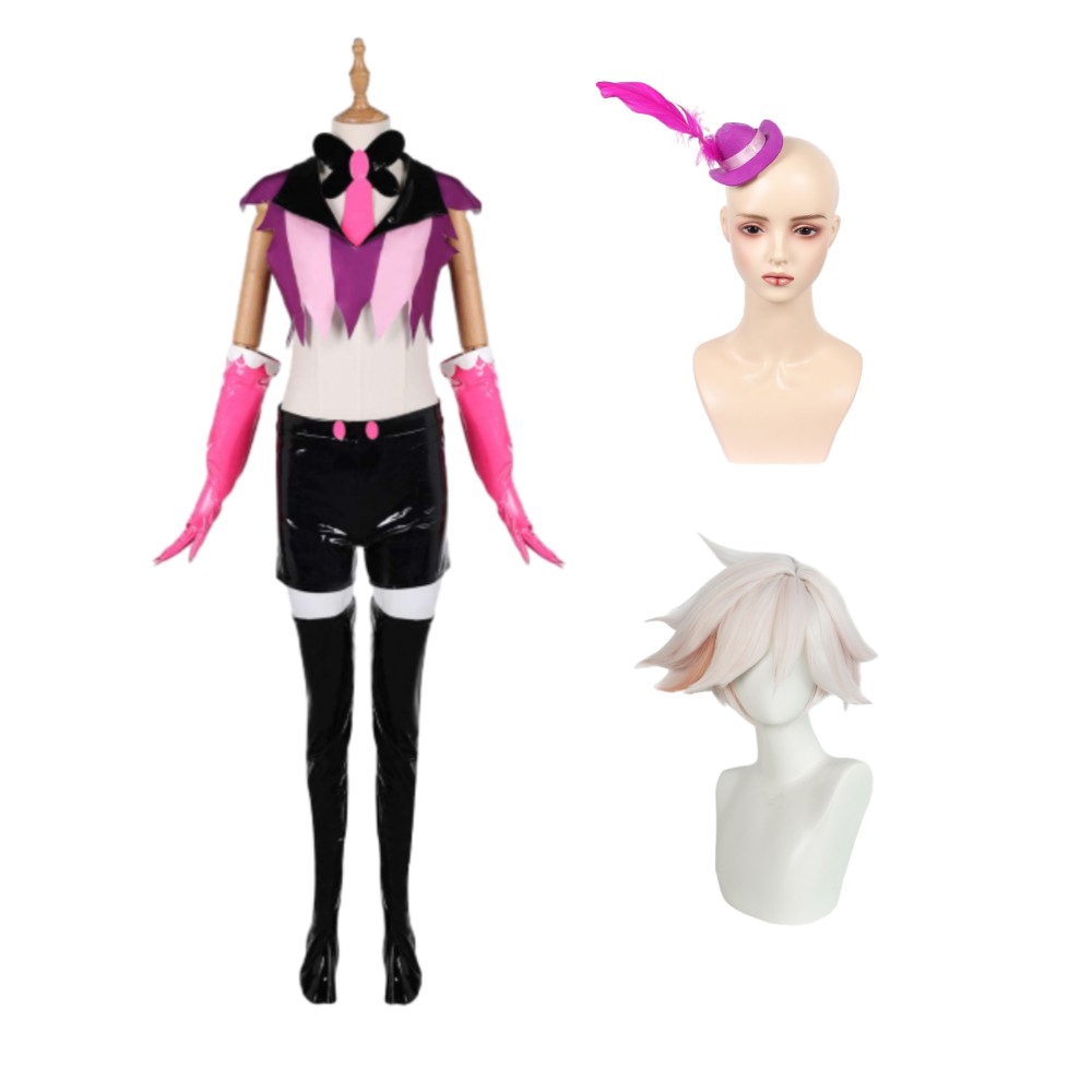 Hazbin Hotel Season 2 Angel Dust Pink Uniform Cosplay Costume Halloween Carnival Outfit