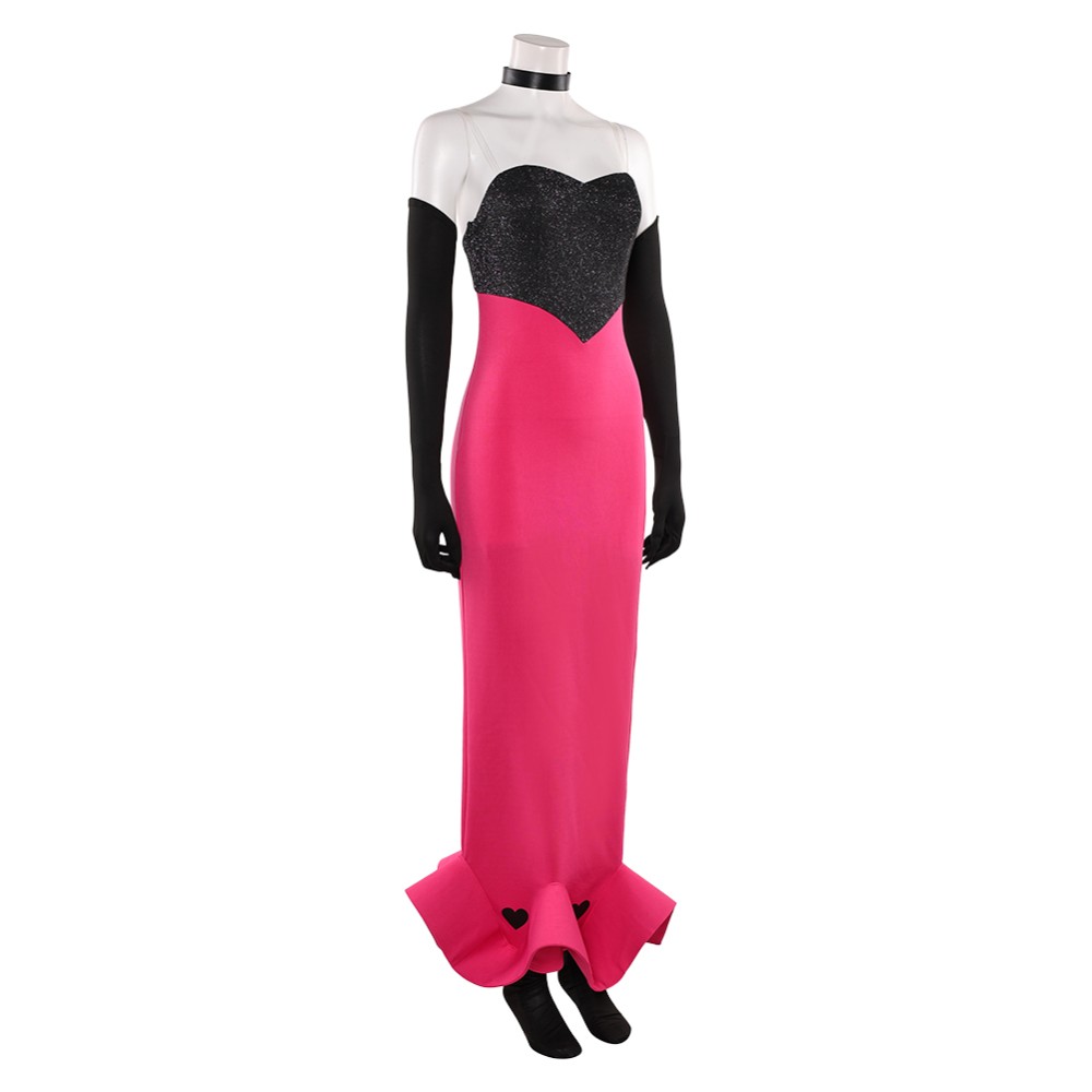 Hazbin Hotel Season 2 Angel Dust Pink Sequined Dress Cosplay Costume Halloween Carnival Outfit
