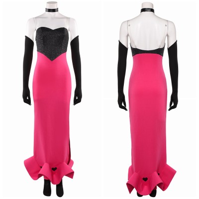 Hazbin Hotel Season 2 Angel Dust Pink Sequined Dress Cosplay Costume Halloween Carnival Outfit