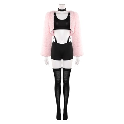 Hazbin Hotel Season 2 Angel Dust Pink Push Cosplay Costume Halloween Carnival Outfit