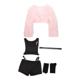 Hazbin Hotel Season 2 Angel Dust Pink Push Cosplay Costume Halloween Carnival Outfit