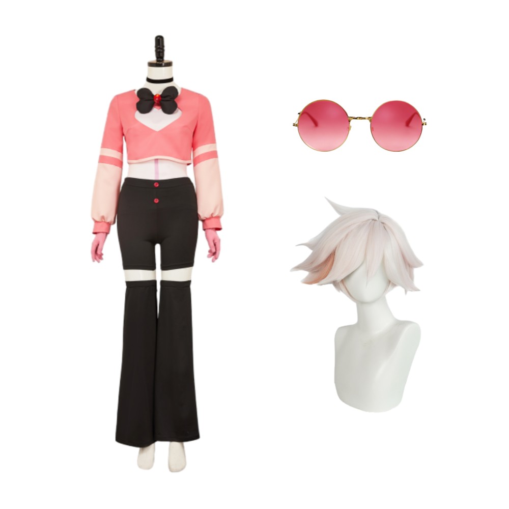 Hazbin Hotel Season 2 Angel Dust Pink Women Cosplay Costume Halloween Carnival Outfit