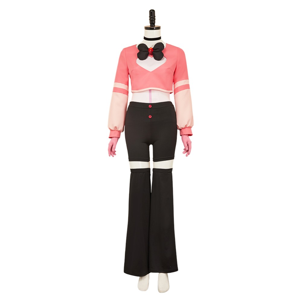 Hazbin Hotel Season 2 Angel Dust Pink Women Cosplay Costume Halloween Carnival Outfit