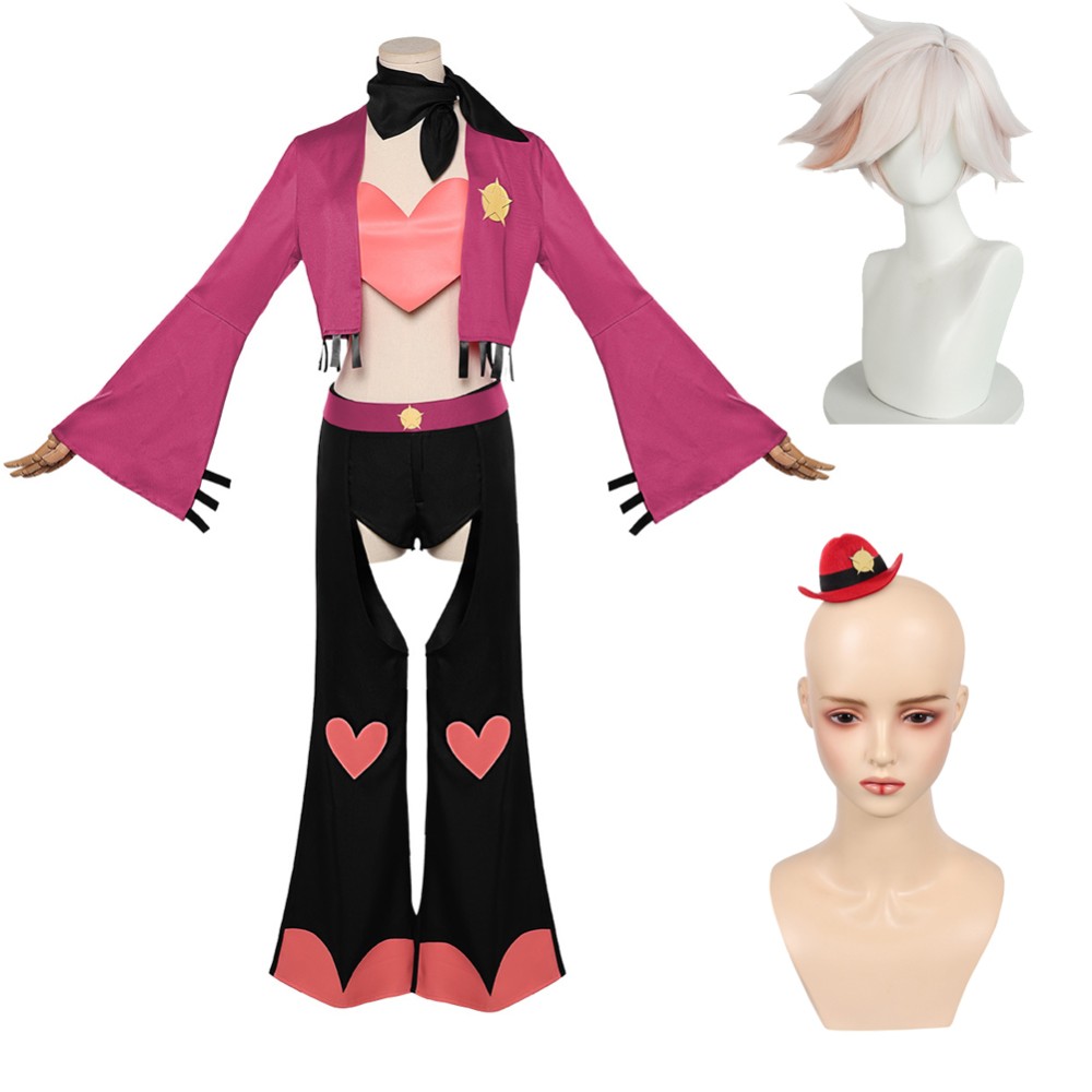 Hazbin Hotel Season 2 Angel Dust Cowboy Set Party Cosplay Costume Halloween Carnival Outfit