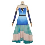Hazbin Hotel Season 2 Angel Dust Blue Dress Cosplay Costume Halloween Carnival Outfit