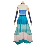 Hazbin Hotel Season 2 Angel Dust Blue Dress Cosplay Costume Halloween Carnival Outfit