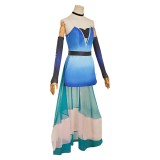 Hazbin Hotel Season 2 Angel Dust Blue Dress Cosplay Costume Halloween Carnival Outfit