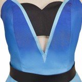 Hazbin Hotel Season 2 Angel Dust Blue Dress Cosplay Costume Halloween Carnival Outfit