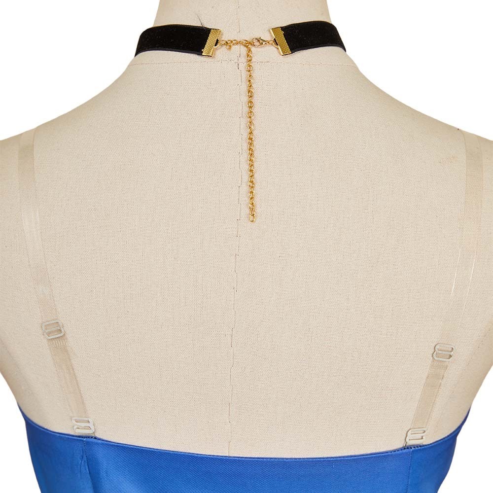 Hazbin Hotel Season 2 Angel Dust Blue Dress Cosplay Costume Halloween Carnival Outfit