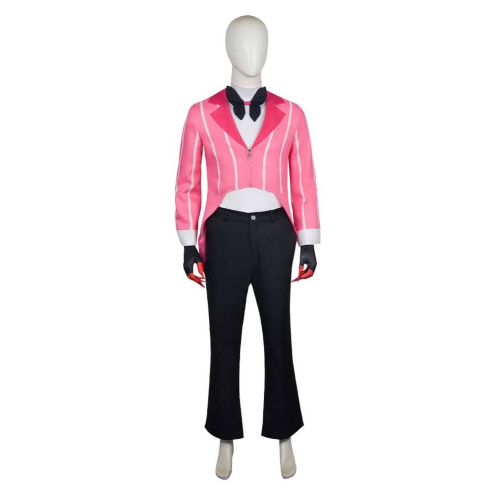 Hazbin Hotel Season 2 Alastor Don't You Forget Men Pink Suit Party Cosplay Costume Halloween Carnival