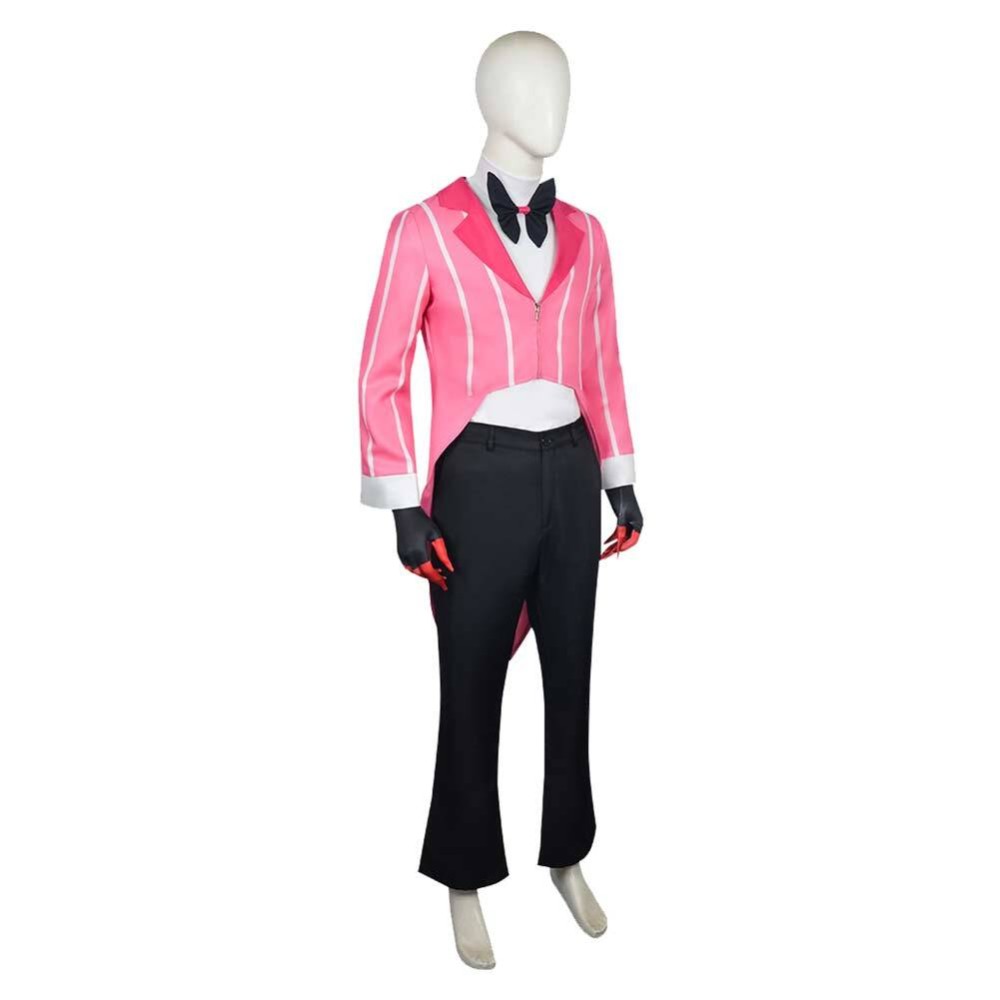 Hazbin Hotel Season 2 Alastor Don't You Forget Men Pink Suit Party Cosplay Costume Halloween Carnival