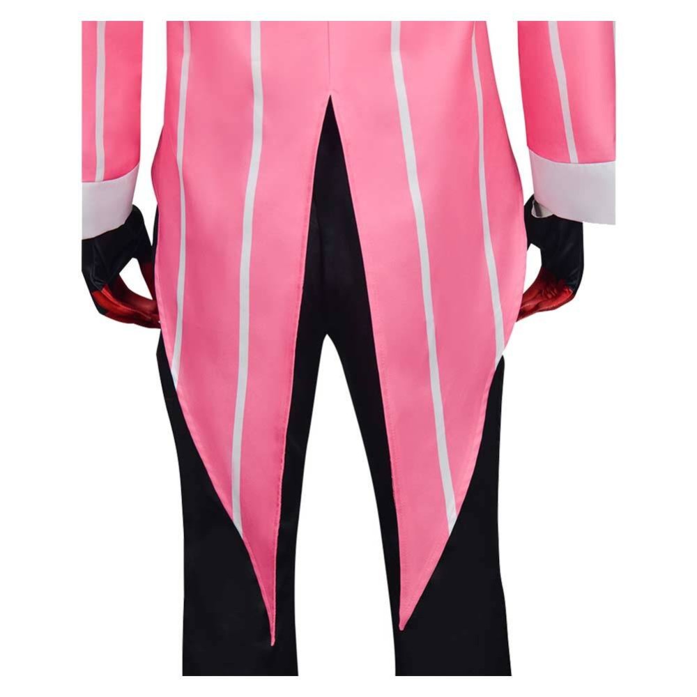 Hazbin Hotel Season 2 Alastor Don't You Forget Men Pink Suit Party Cosplay Costume Halloween Carnival