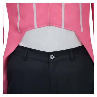 Hazbin Hotel Season 2 Alastor Don't You Forget Men Pink Suit Party Cosplay Costume Halloween Carnival