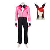 Hazbin Hotel Season 2 Alastor Cannibal Town Suit Party Cosplay Costume Halloween Carnival Outfit