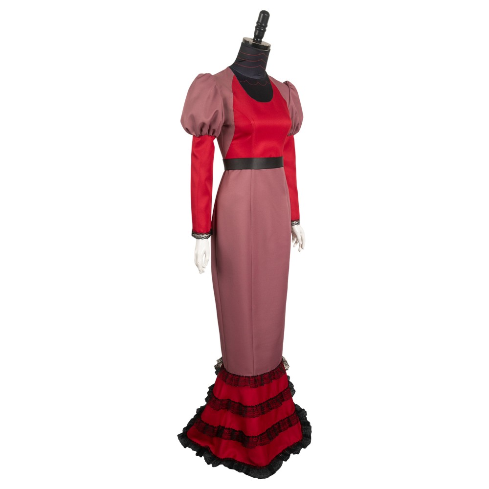 Hazbin Hotel Rosie Women Red Dress Suit Cosplay Costume Halloween Carnival Outfit