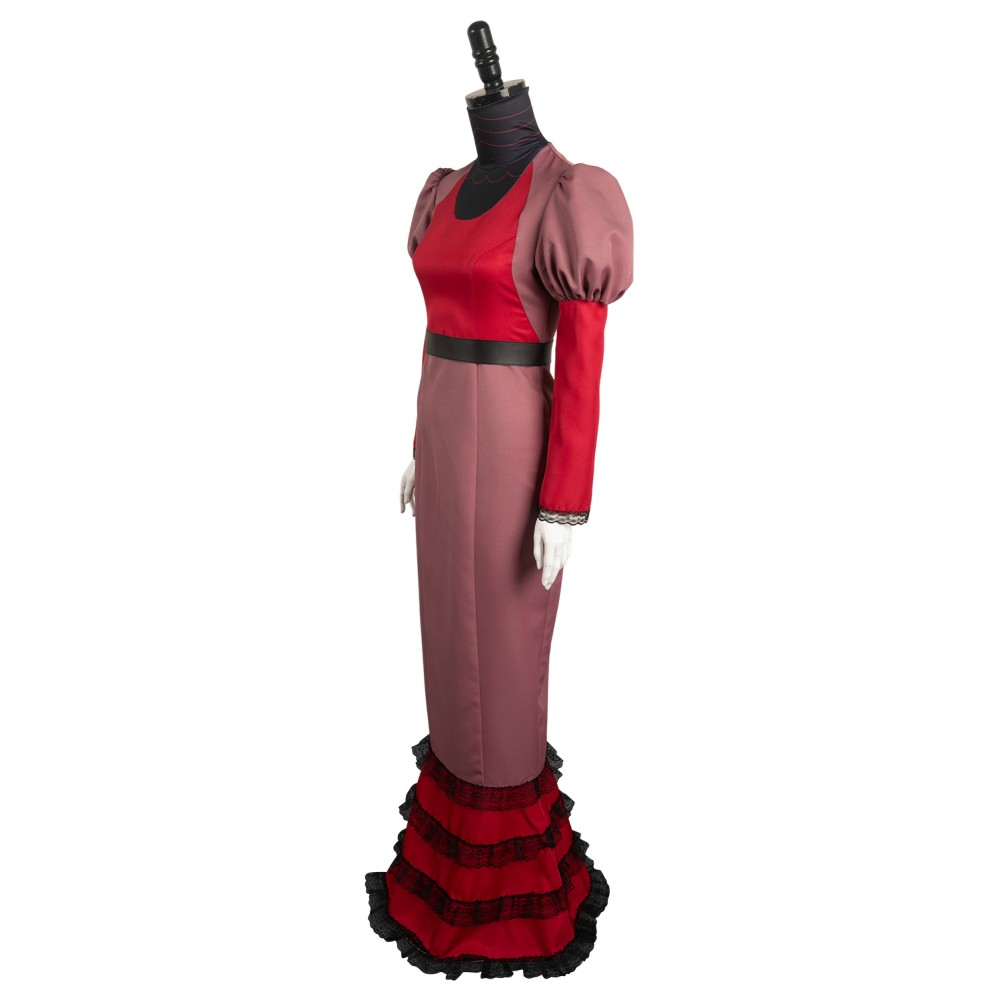 Hazbin Hotel Rosie Women Red Dress Suit Cosplay Costume Halloween Carnival Outfit